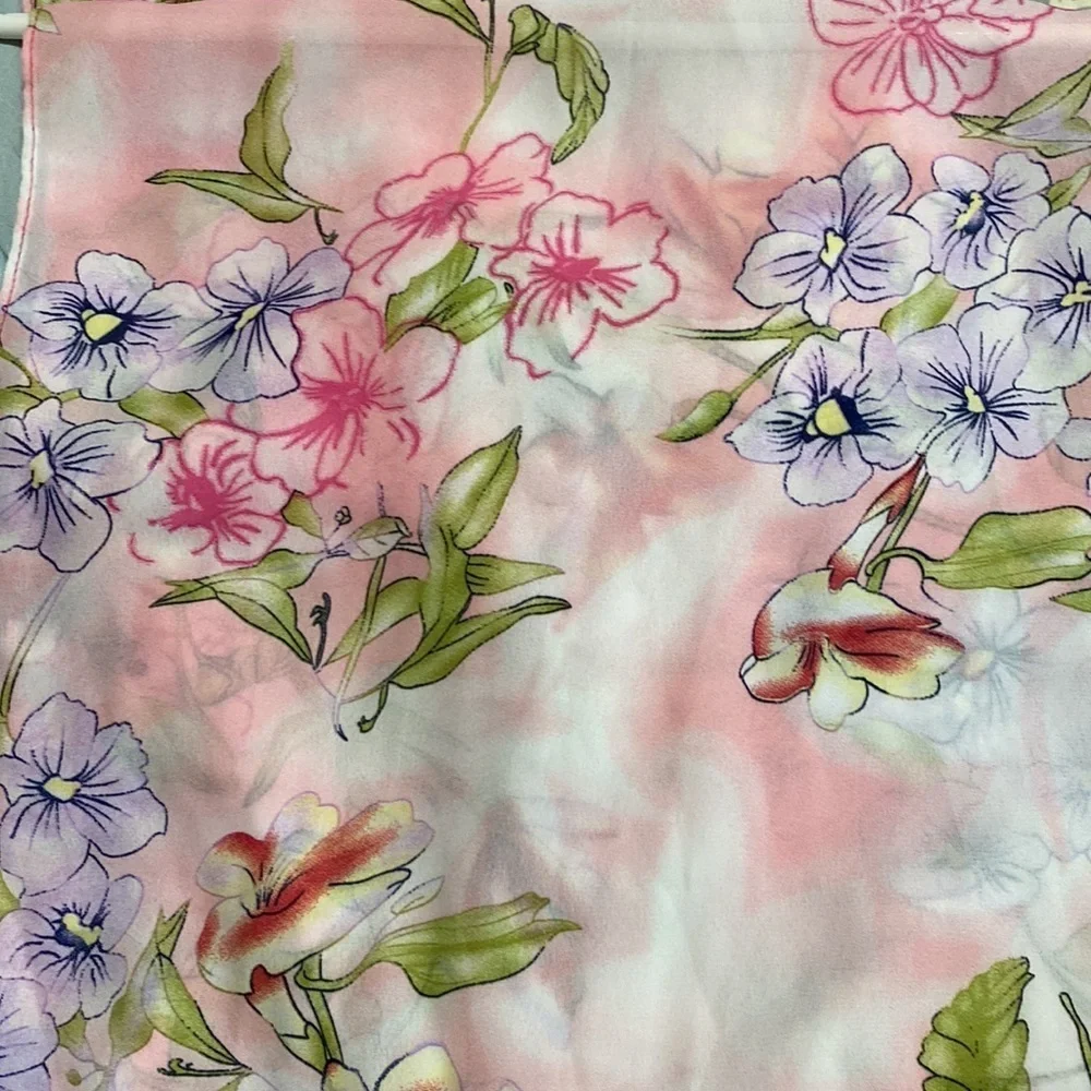 Pink Floral Scarf
